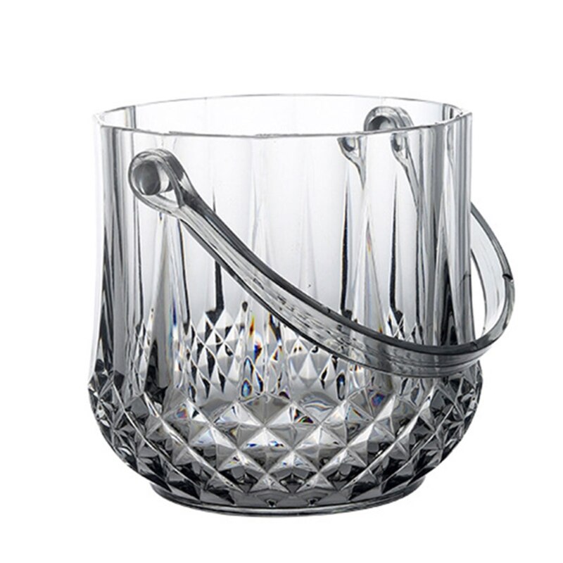 Ice Bucket Acrylic Clear Storage Tub Plastic Drink Buckets with Handle for Champagne Wine Beer Bottles Drinks Bar Party Supplies