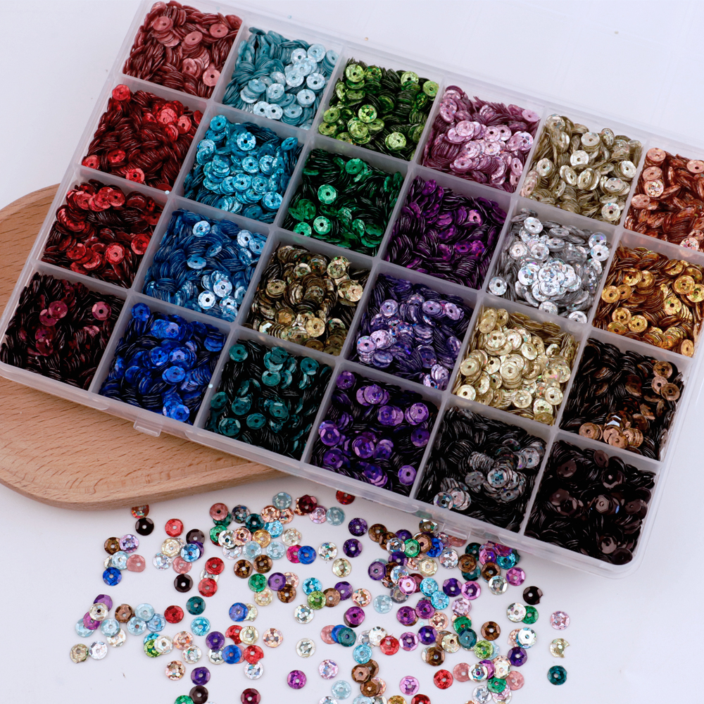 24 kleuren heldere pailletten ronde plaksteen confetti pailetten naaien trouwjurk doe-het-zelf ambachten accessoires