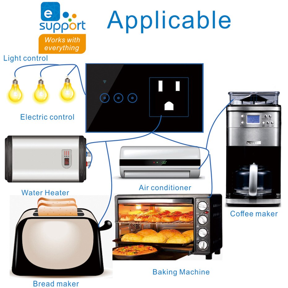 WiFi Smart Light Switch Socket US Standard WiFi Outlet 16A Timer Countdown eWelink Wireless Control Compatible With Alexa IFTTT