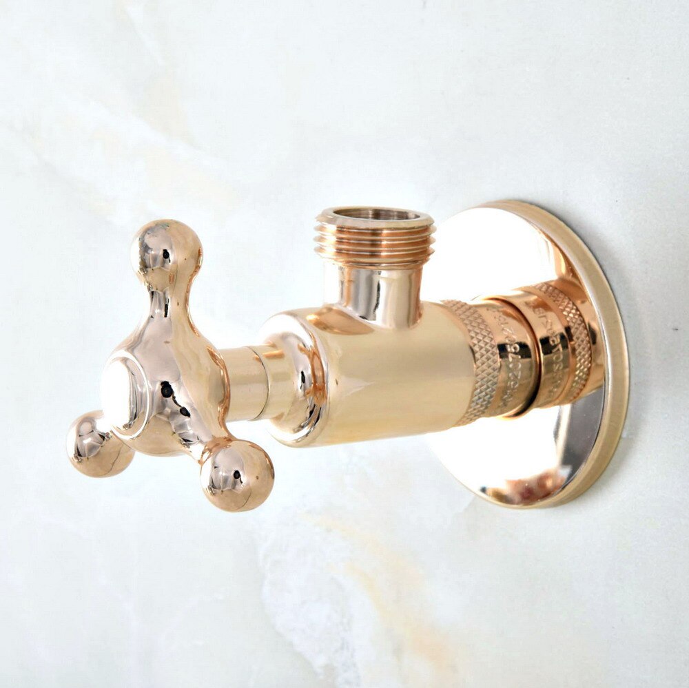 1Pcs Gold Color Brass Bathroom Faucet Angle Stop Valve 1/2" Male Bathroom Accessory aav015
