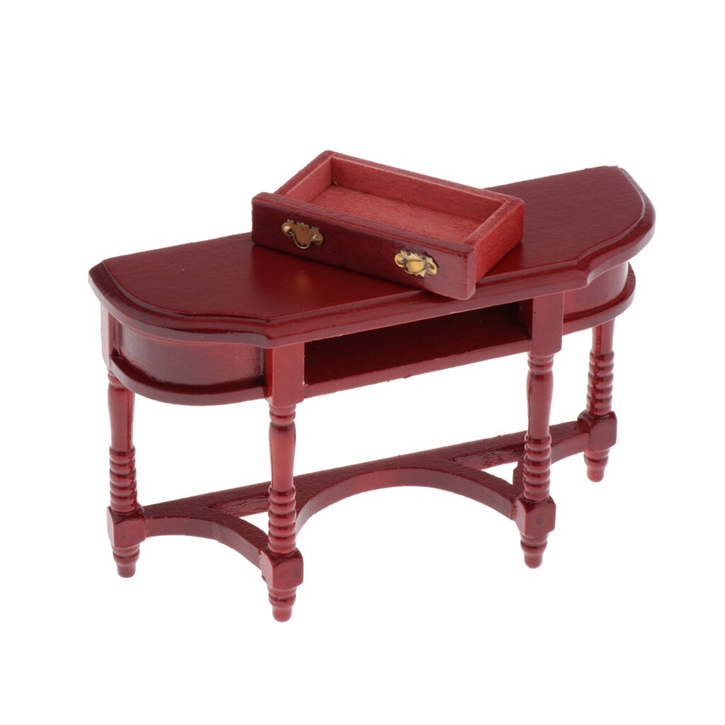 1:12 Dollhouse Half-Ronde Tafel Model Miniatuur Houten Meubels Bureau