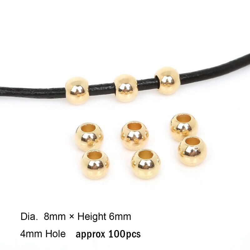 30-200 sztuk złota/rod/Gun metalowe plastikowe CCB Big Hole Spacer Looose koraliki do tworzenia biżuterii Dia 4mm,6mm,8mm,10mm,12mm: 8mm gold
