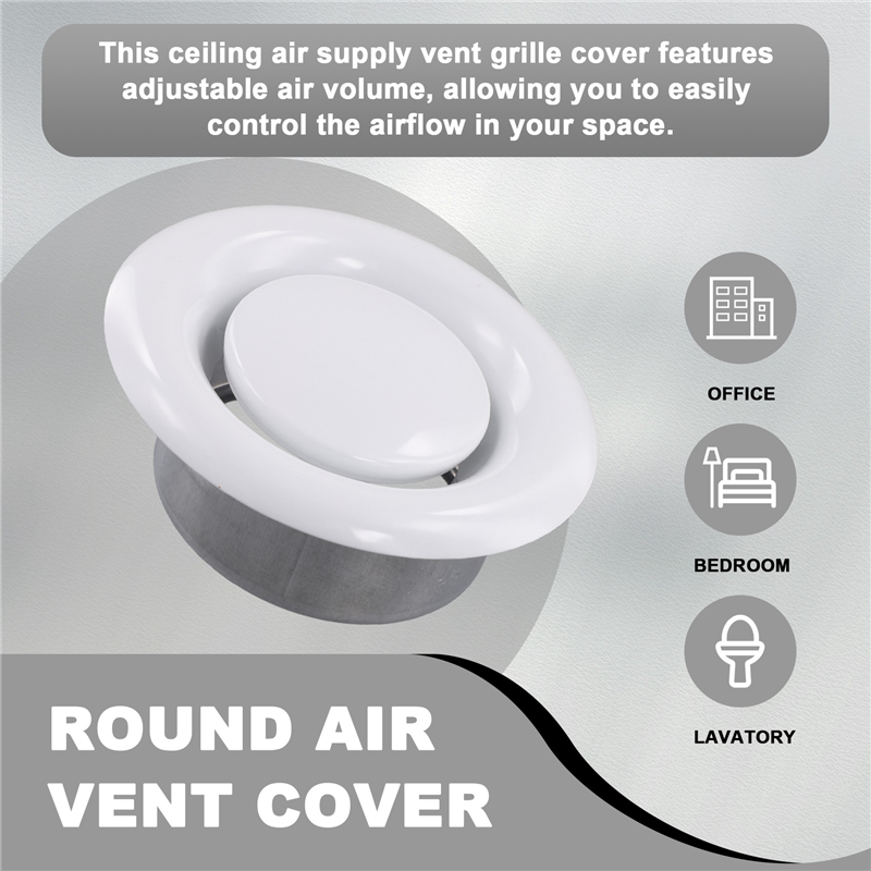 RALCA-Round Air Vent Cover Outlet Adjustable Exhaust Vent Ducting Ventilation Ceiling Air Vent Cover