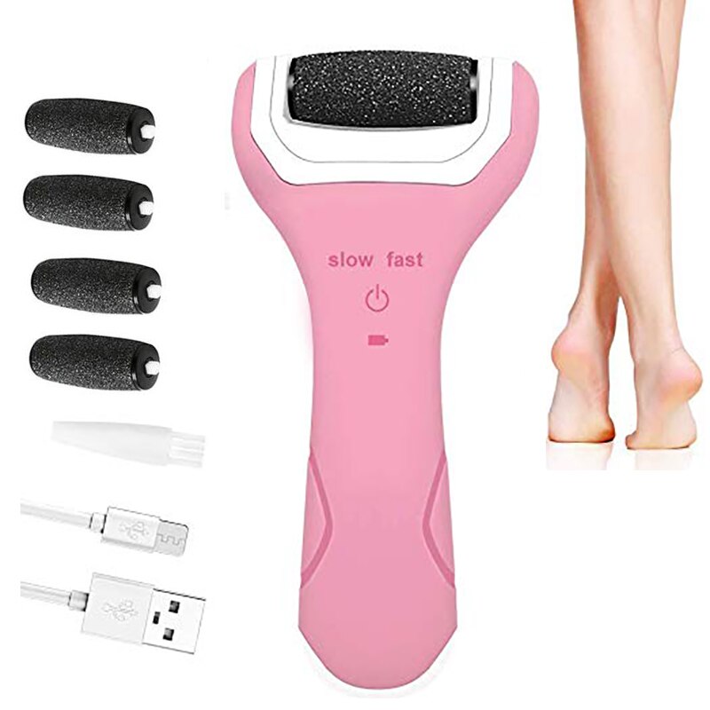 Foot Scrubber Electric Foot File - Pedicure Tools Callus Remover with Rechargeable for Dead Hard Skin Removal: red