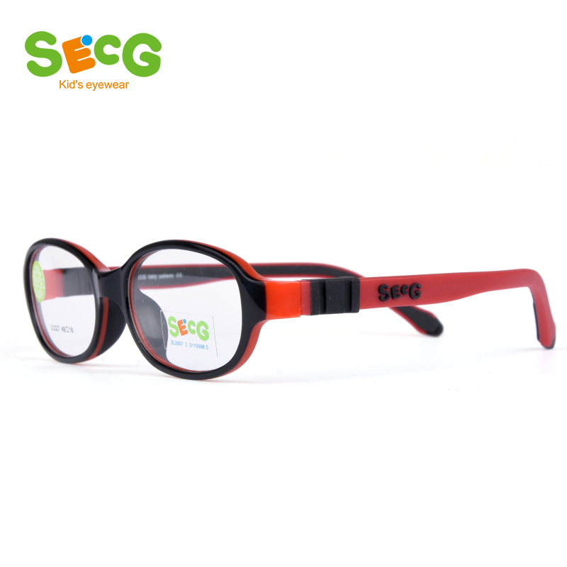 SECG-Montura transparente para niños, gafas ópticas redondas de goma de silicona con correa