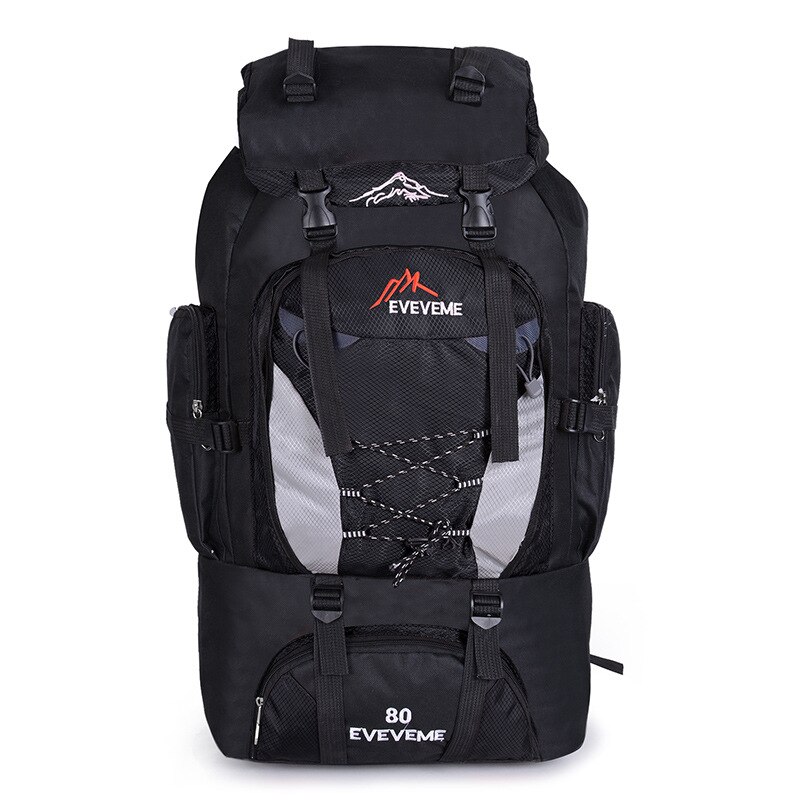 80L Mannen Unisex Waterdichte Rugzak Travel Pack Sport Bag Pack Outdoor Wandelen Klimmen Camping Rugzak Voor Mannelijke Vrouwen Vrouwelijke: Black