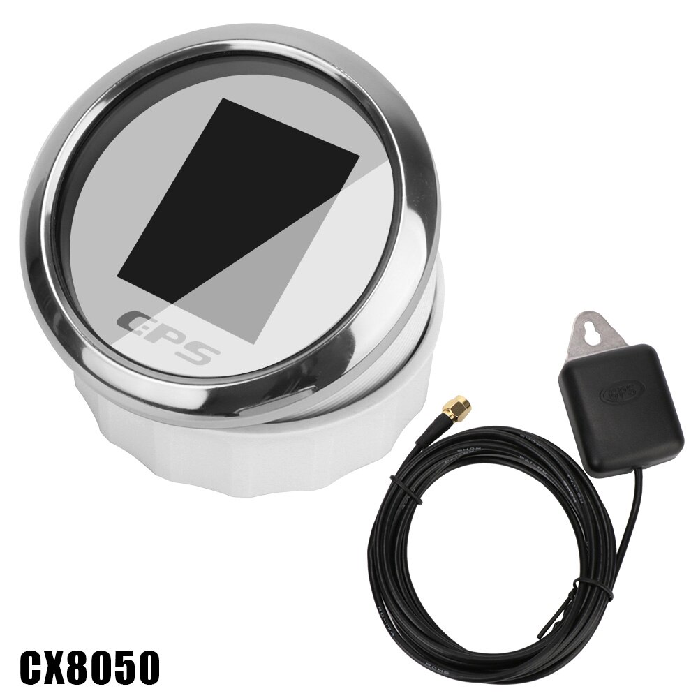 Adjustable Trip 85mm Waterproof Digital GPS Speedometer Odometer For Motor Yacht Boat Car Outboard Engine Gauge +GPS Antenna: CX8050