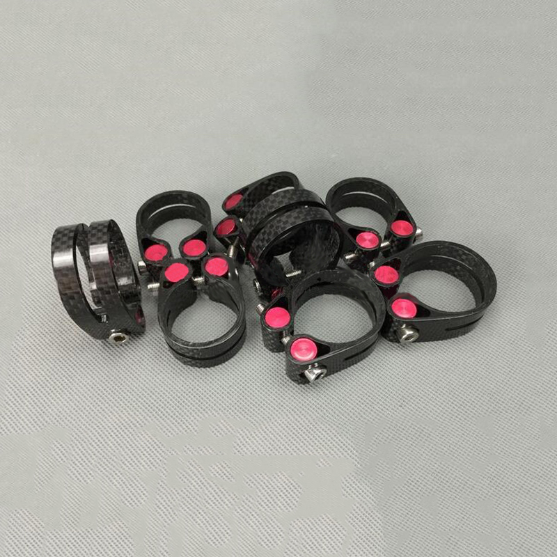 Fiets Zadelpenklem Full carbon fiber 31.8mm 34.9mm Fiets Zadelpen Klem Clips Quick Release MTB Zadelpenklem fietsonderdelen