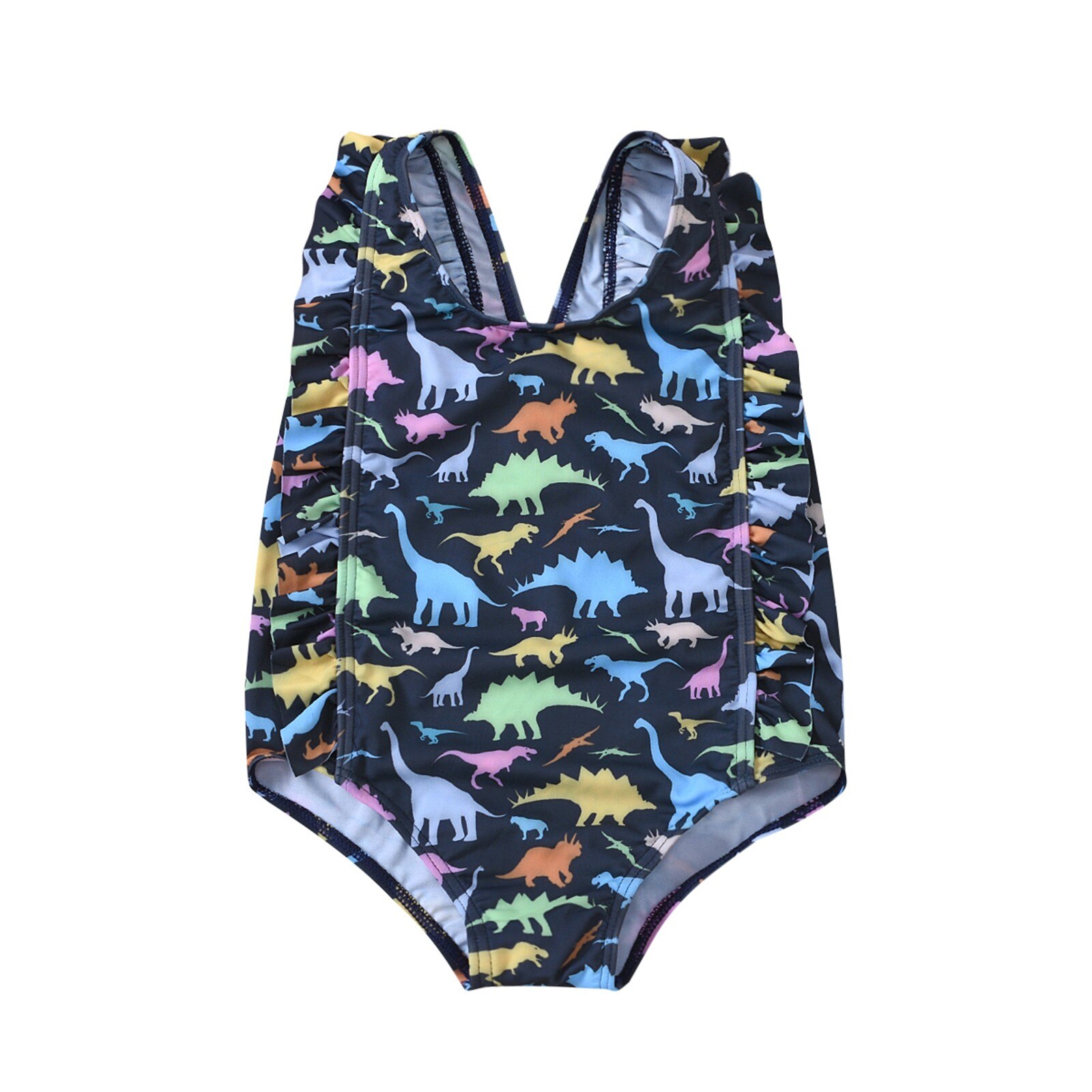 Summer swimsuit Baby Kids Girls clothes Beach Suit Dinosaur Print One Piece Swimwear Swimsuit for girls Bathing baby clothes: A / 100