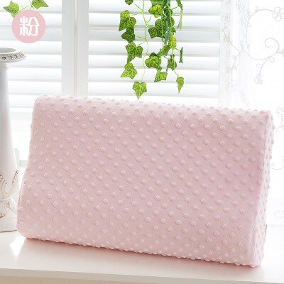 Almohada ortopédica de espuma viscoelástica para el hogar y el dormitorio, cojín de rebote lento para el cuello, 50x30Cm, ayuda a dormir: Pink / M