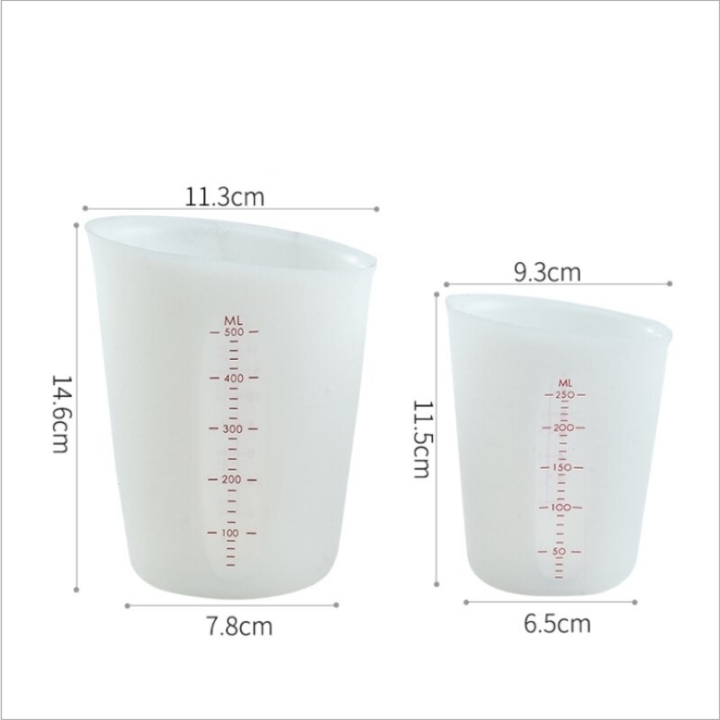 100% Safe Silicone Measuring Cups 500ml And 250ml BPA-free Four Silicone Measuring Cups Suitable For Baking Tools GH676