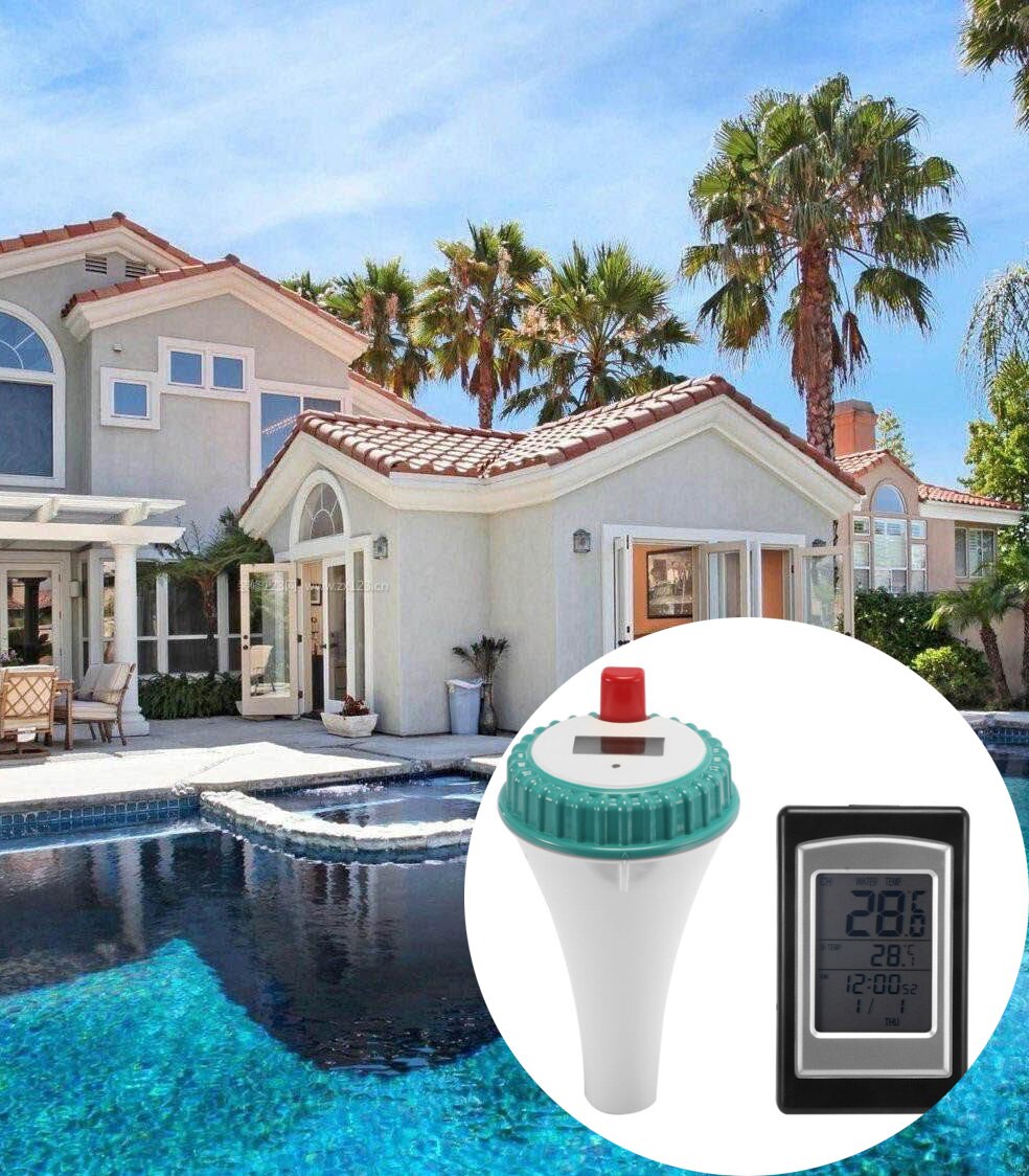 Hermometer With LCD Receiver Waterproof Temperature Meter For Swimming Pool Spa Tub