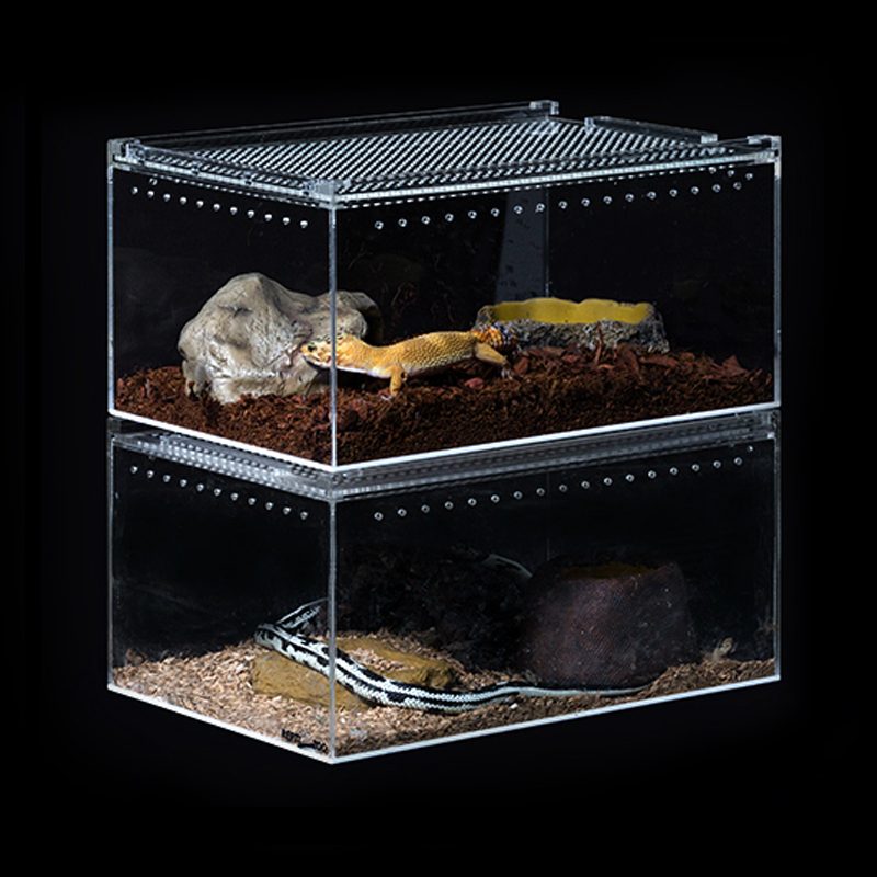 Acrylic Feeding Box Terrarium Reptiles Climbing Breeding Box Pet Lizard Frog Snake Guardian Snail Turtle Aquarium Breeding Cage