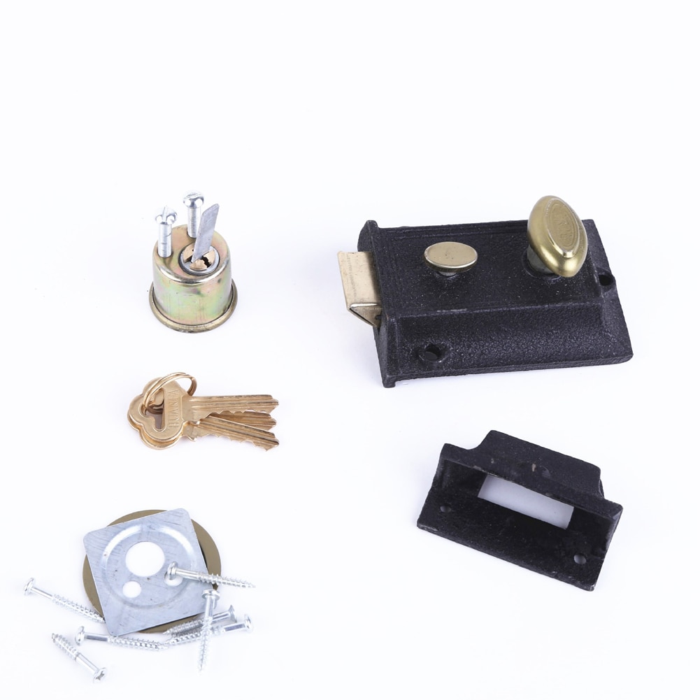 Exterior Copper Core Traditional Backset Chrome Finish Classic Styling For Wooden Door Lock Nightlatch