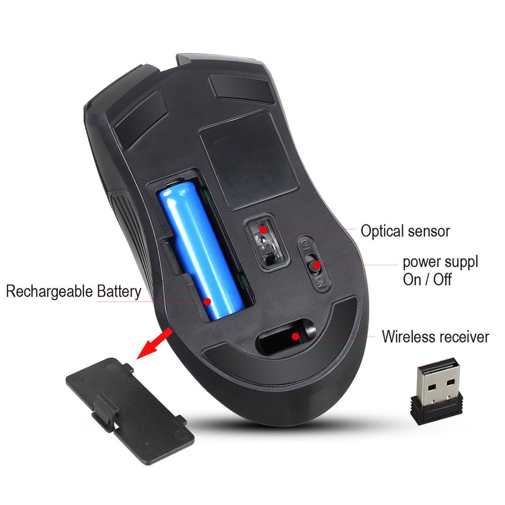 G829 kabellose gaming-mäuse (2.4 ghz) mit usb-empfänger für pc, laptop und desktop-pc