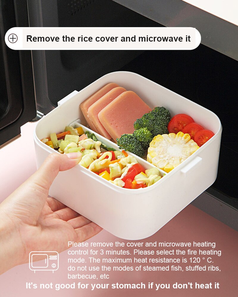Simple Lunch Box Can Be Heated In A Microwave Oven, Carrying A Lunch Box With Cutlery Set, Office Worker, Student