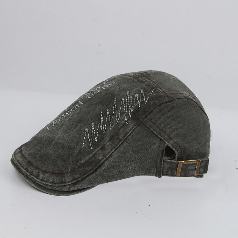 Gorras tipo boina de verano para hombres y mujeres, Bordado de letras con visera, para el Sol, para exteriores, novedad: Verde