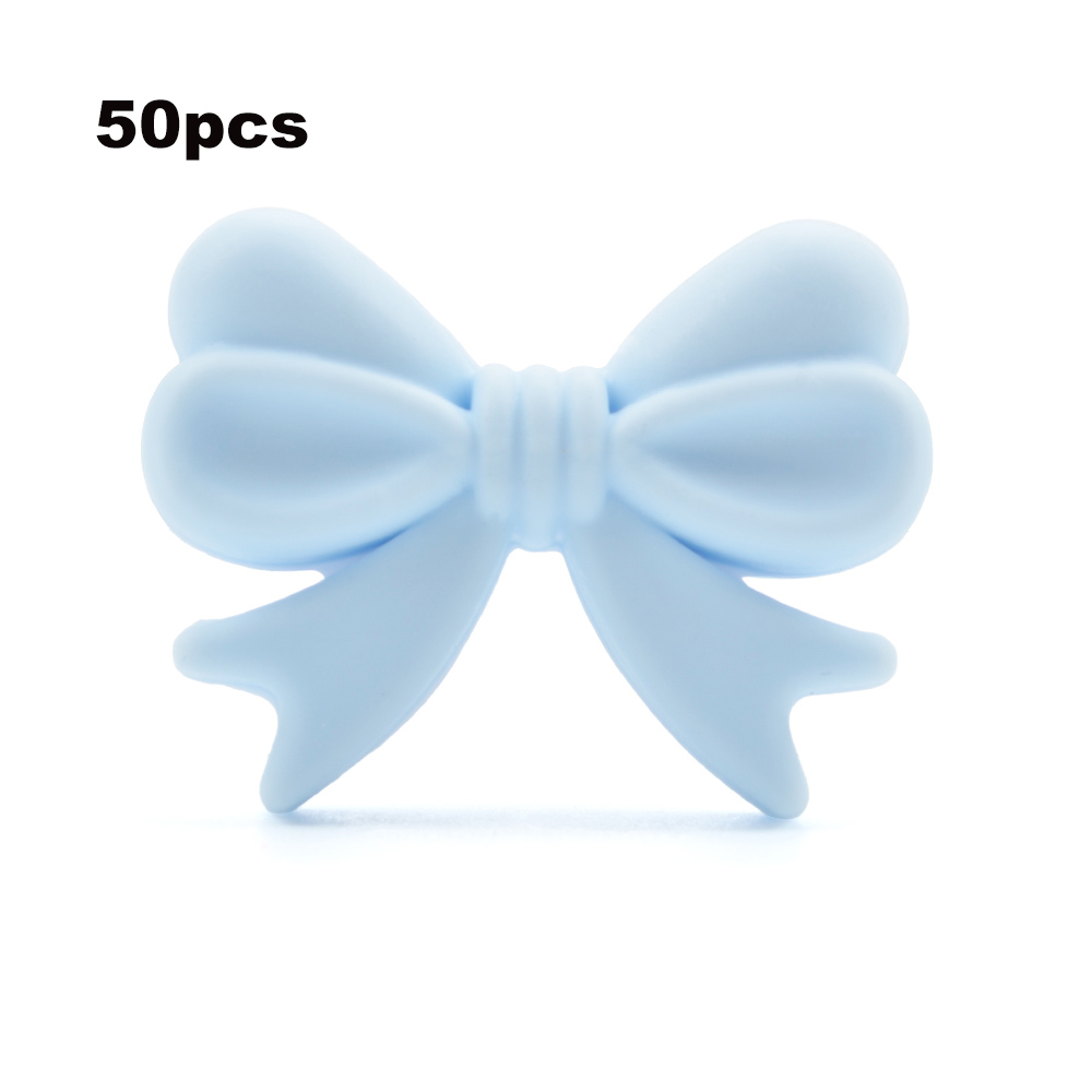 LOFCA – perles en Silicone avec nœud papillon, 50 pièces/lot, collier coloré, fabrication de bijoux, Bracelets, porte-clés, accessoires de bijouterie: Violet