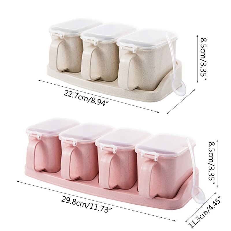 4 + 3 grille assaisonnement boîte Condiment épices mallette de rangement support cuisine outil