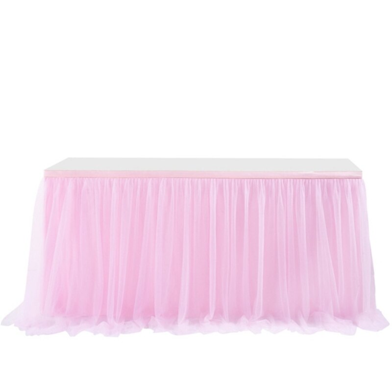 185 X77cm Table Skirts Tulle Table Cloth Tutu Table Skirt for Wedding Decorations Kids Birthday Party Baby Shower Home Decor: Pink