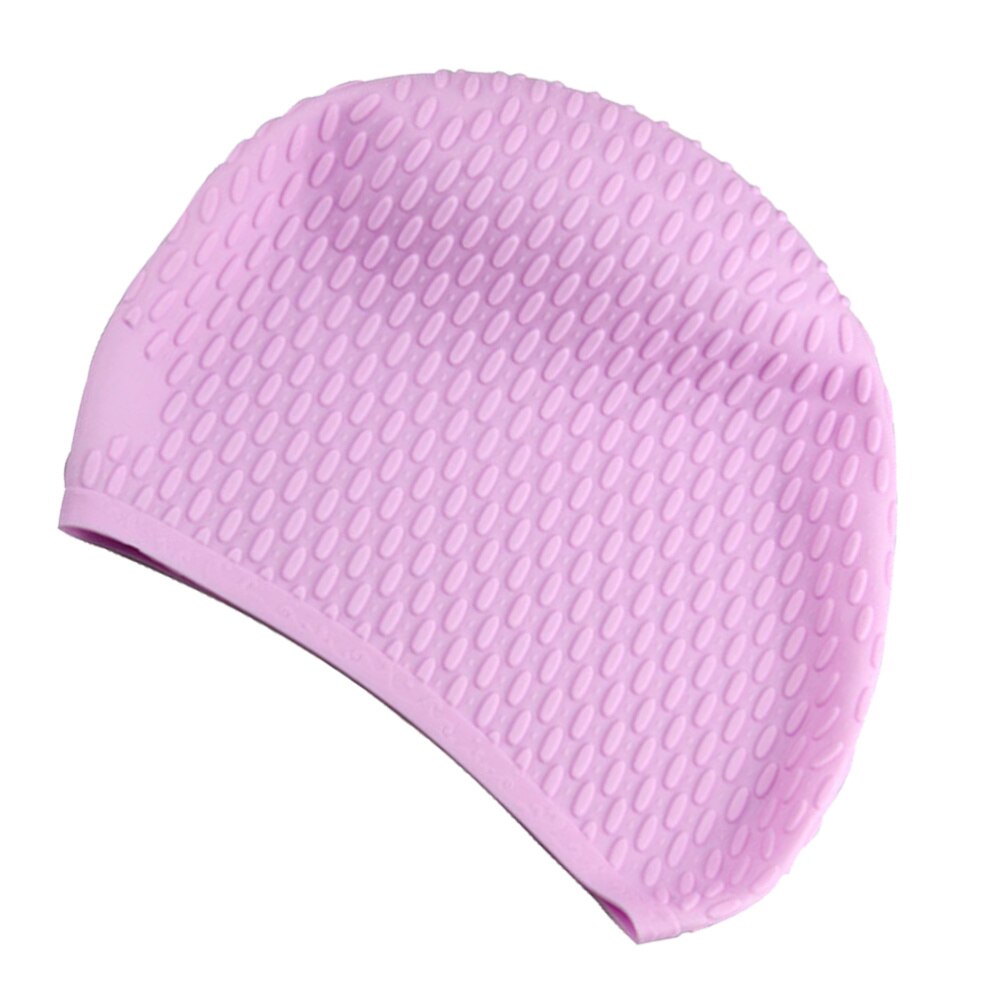Useful Silicone Swimming Cap Practical Waterproof Swim Pool Hat Long Hair Ear Protection Swim Caps for Female (White): Lavender