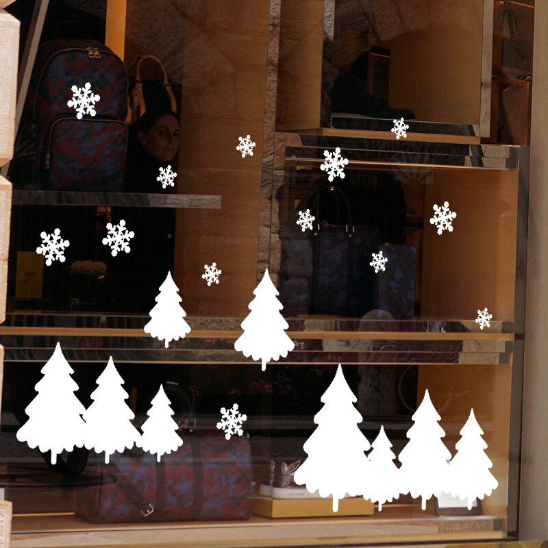 Moon Snow stickers Christmas decorations window glass stickers static window removable windows doors wall stickers Decals: 3