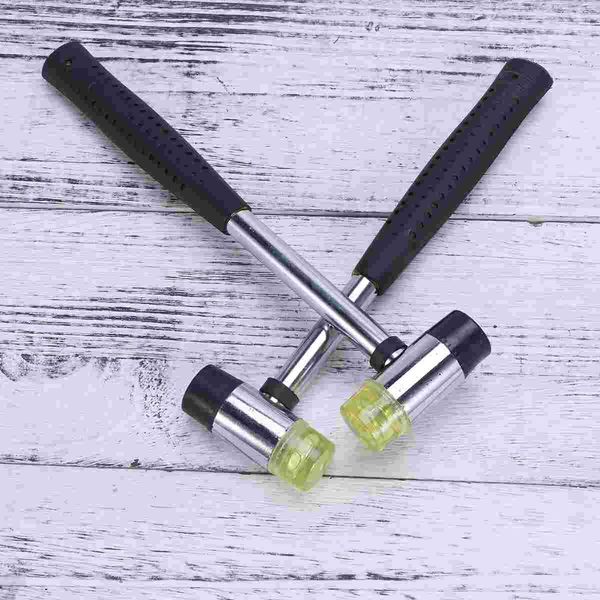 2pcs 25mm Installable Multifunctional Two Way Floor Rubber Steel Handle Hammers Tool Installation Hammer Tool