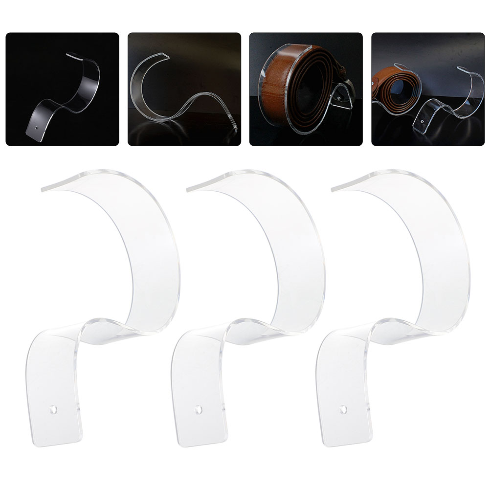 3pcs Waist Belt Display Racks Acrylic Belt Storage Racks Belt Storage Holders