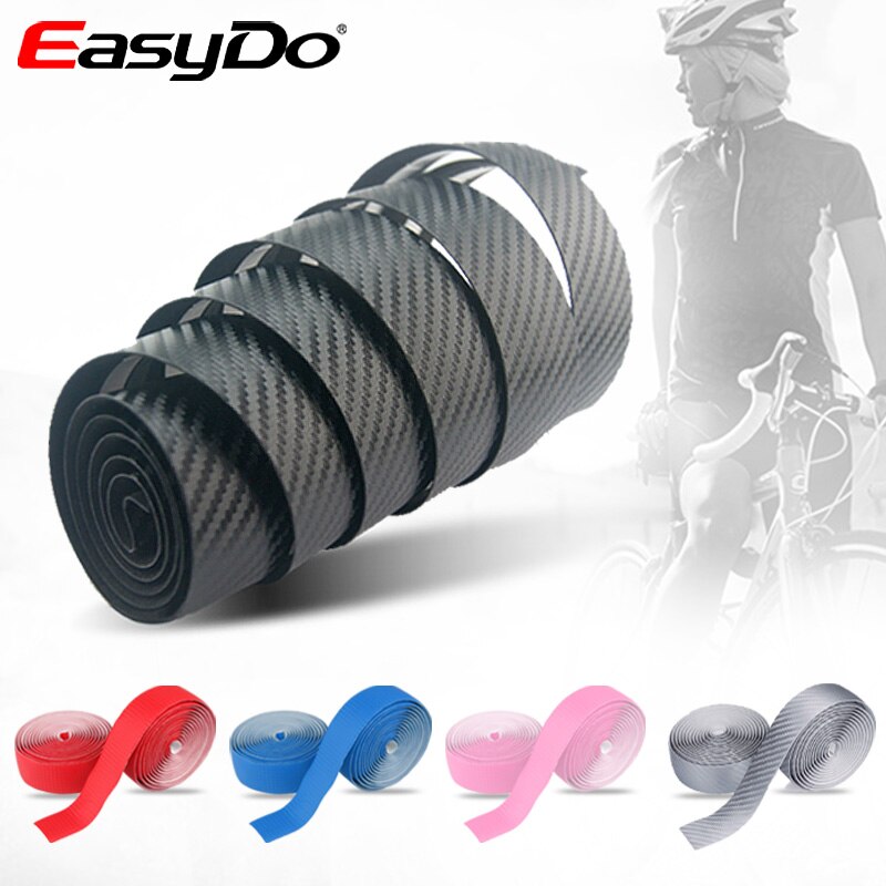 EasyDo Road Bike Handlebar Tape Carbon Fiber Textured Anti-vibration Wrap Bike Bar Tape Bicycle Accessories ED1946