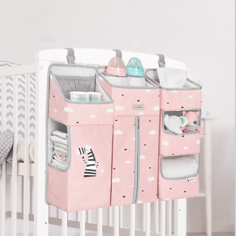 Baby Storage Box Baby Crib Hanging Bag Baby Out Diaper Storage Bag Bedside Hanging Basket Shelf Waterproof Diaper Bag