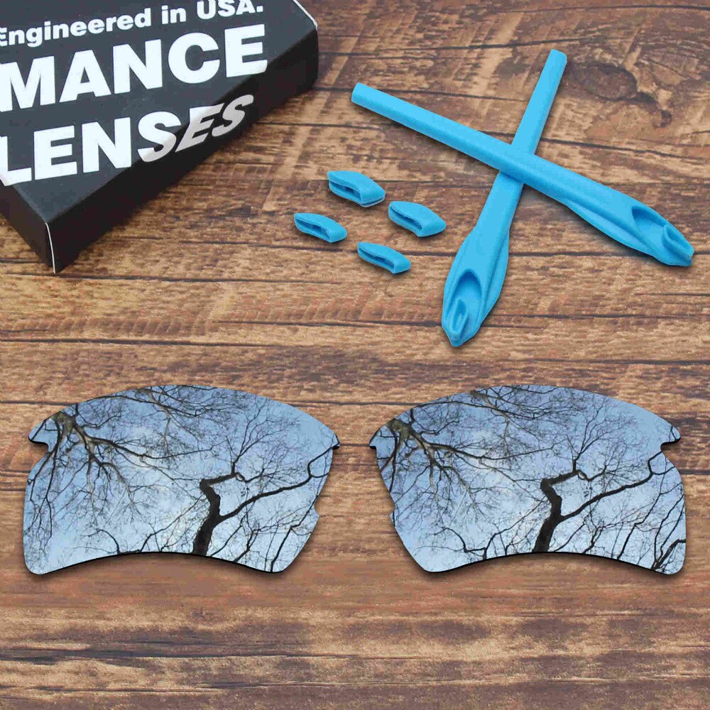 ToughAsNails Polarized Replacement Lenses & Sky Blue Rubber Kit for Oakley Flak 2.0 XL Sunglasses