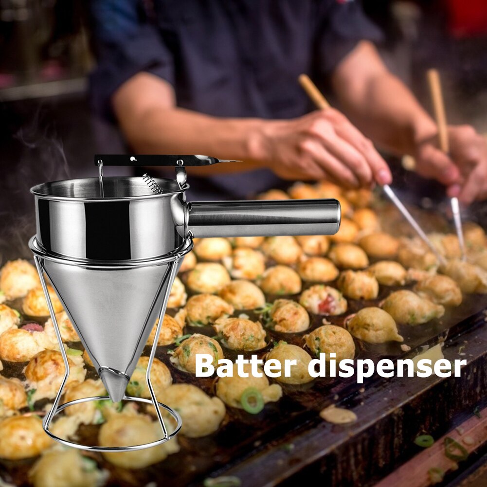 Stainless Steel Cake Batter Piston Funnel Cream Dosing Dispenser Sauce Cream Dosing Funnel for Oil Wine Kitchen Tools