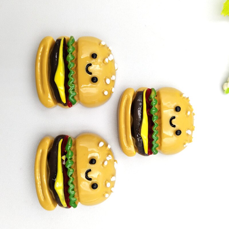 8 stuks Hars Hamburger Ambachten Plaksteen Steen Bruiloft Knoppen Craft Scrapbook Fit Haar Clips Embellishments Kralen Diy