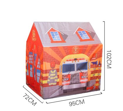 Kids toys tents Foldable Portable Boy Girl Princess Castle Indoor Outdoor Play Tents play mat Rug Playhouse For Child Best: Fire station