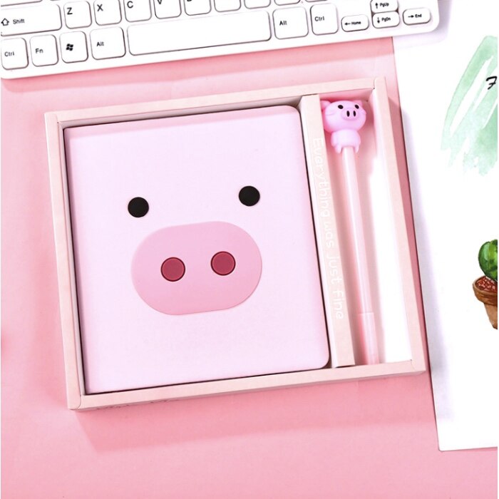 Bella Maiale Kawaii taccuino pianificatore rivista Quotidiano Libro con la Penna impostato di Cancelleria Forniture Studente Forniture Scolastiche Regalo: 4