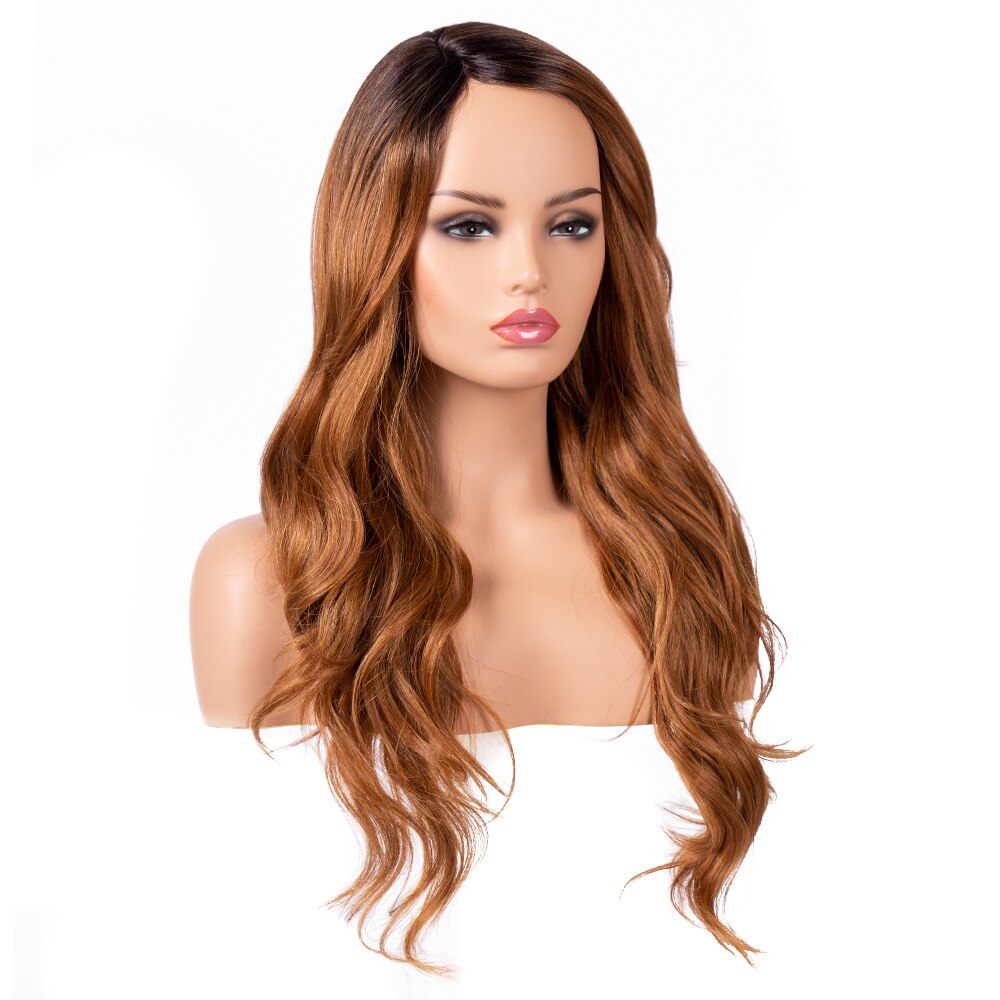BESTUNG 24inch Synthetic Lace Wig Long Wavy Heat Resistant Fiber Ombre Hair Wigs for Black Women