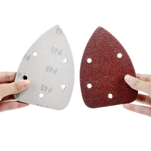 Trekant mus detalj slipemaskin sandpapir slipepapir assortert 40 80 120 180 240 korn  (50 stk. mus sandpapir)