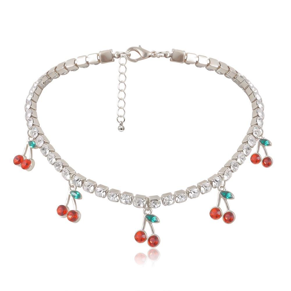 Collier pendentif cerise en cristal pour femmes, collier de Tennis pour femmes et filles, collier ras du cou cubain, bijoux hip hop, idée: 5