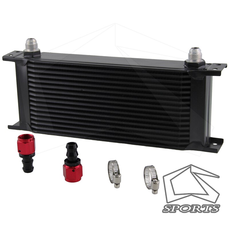 2" ALUMINIUM 8AN OIL COOLER - 16 ROW ENGINE OIL COOLER + AN8 FITTING / HOSE END: Default Title