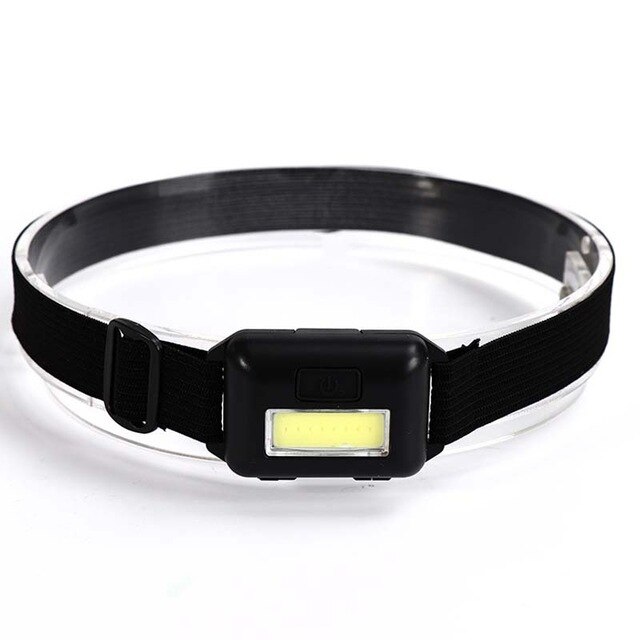 Waterproof COB LED Headlamp Headlight 3 Modes Helmet Light Lamp Strong low flash light Torch for Camping Fishing: Black