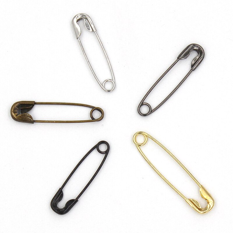 500 Stuks/partij Mini Veiligheid Pinnen Metalen Zilveren Gouden Zwarte Anti Koper 19Mm X 5Mm Veiligheid Pin Diy Sieraden bevindingen