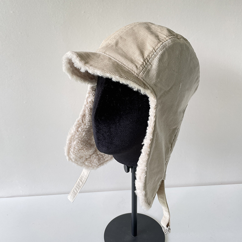 Unisex mænd kvinder øreværn kasket trapper bomber varm trooper øreklapper vinter ski hat solid fluffy imiteret pels kasket motorhjelm hatte: 3