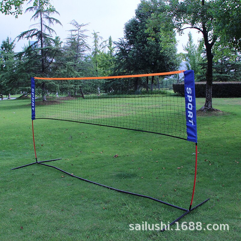 Red de voleibol de bádminton plegable con soporte para exteriores, Red de entrenamiento de partido estándar portátil con Marco, 3,1 m x 1,5 m, 4,2 m x 1,5 m