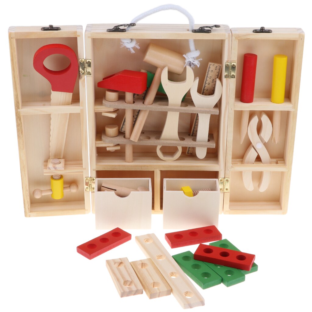 Kinderen Simulatie Houten Service Box Tool Repair Kit Grappig Intelligentie Speelgoed