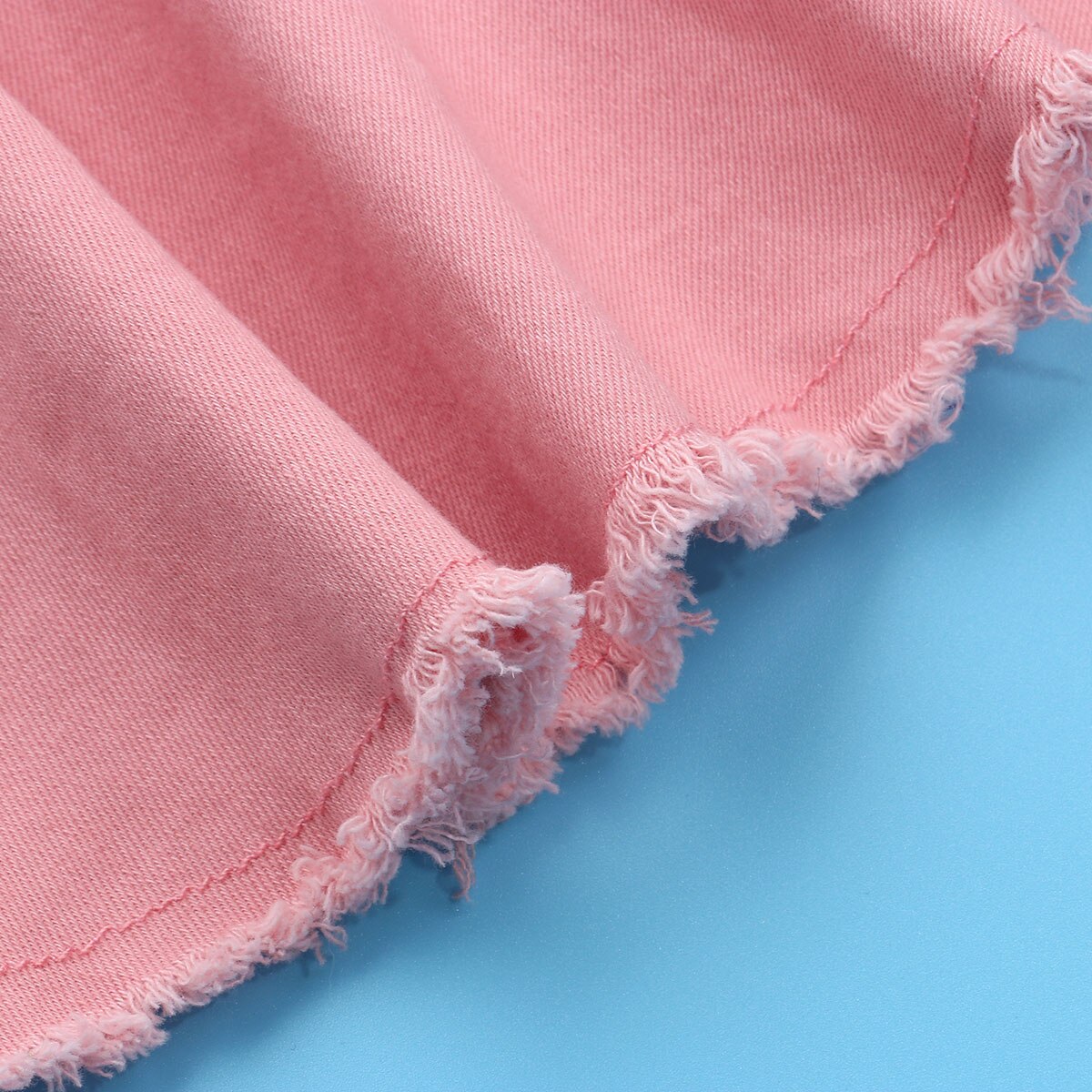 Icute flickor byxor stil jeans utsvängda byxor barn små barn baby barn jeansbotten stövel skurna hål rosa byxor