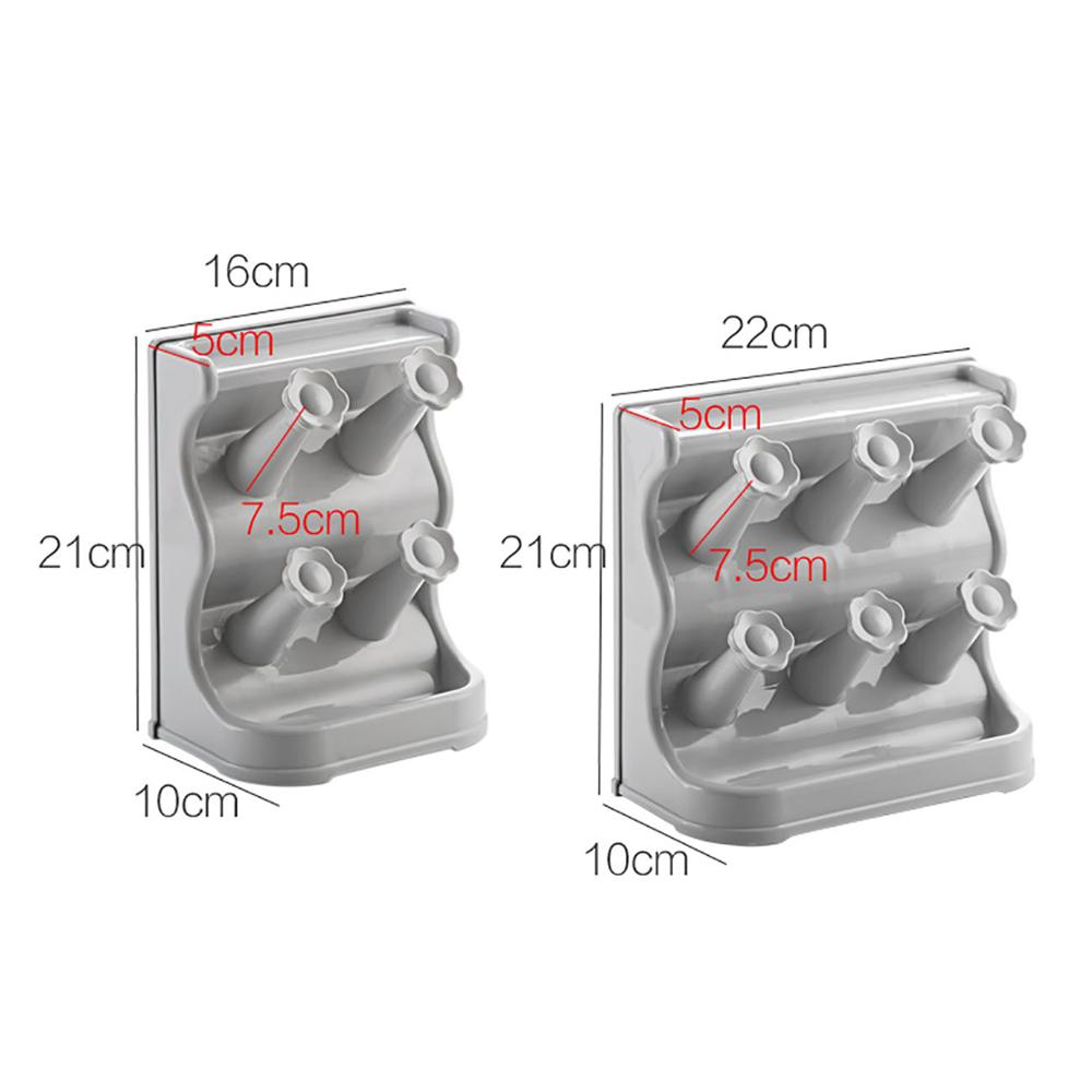 Soporte de pared para estante de almacenamiento de tazas, organizador de vasos de plástico para el hogar, estante de secado de tazas de agua, estante de cristal para decoración del hogar de 4/6 tazas