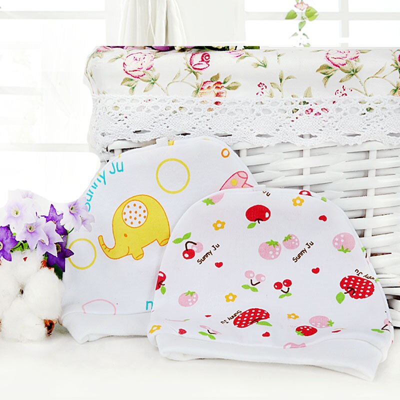 Soft Comfortable Cotton Baby Hats Random Cartoon Pattern Double Layer Cotton Baby Caps Sleep Caps for Baby Girls Boys