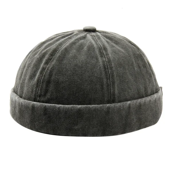 Gewassen Docker Beanie Brimless Cap Hoed zonder vizierkap Effen kleur Retro Vintage Street Style Lente Herfst Outdoor Gorras: XS / WHITE