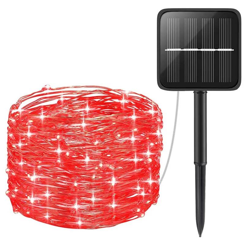 Solar String Fairy Lights 12M 100LED / 22M 200 LED Waterdichte buitenslinger Zonne-energie Lamp Kerstmis voor tuindecoratie: Zonnig Geel / 0-5W
