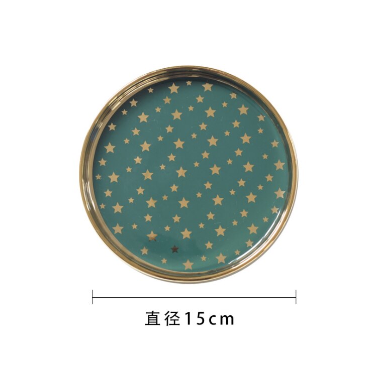 Light Luxury Marbled Ceramic Trays Jewelry Storage Tray Cosmetic Key Ceramic Plate Dessert Trays Serving Tray For Home Storage: S-1